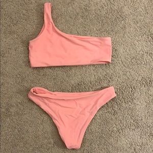 Pink One Shoulder Bikini